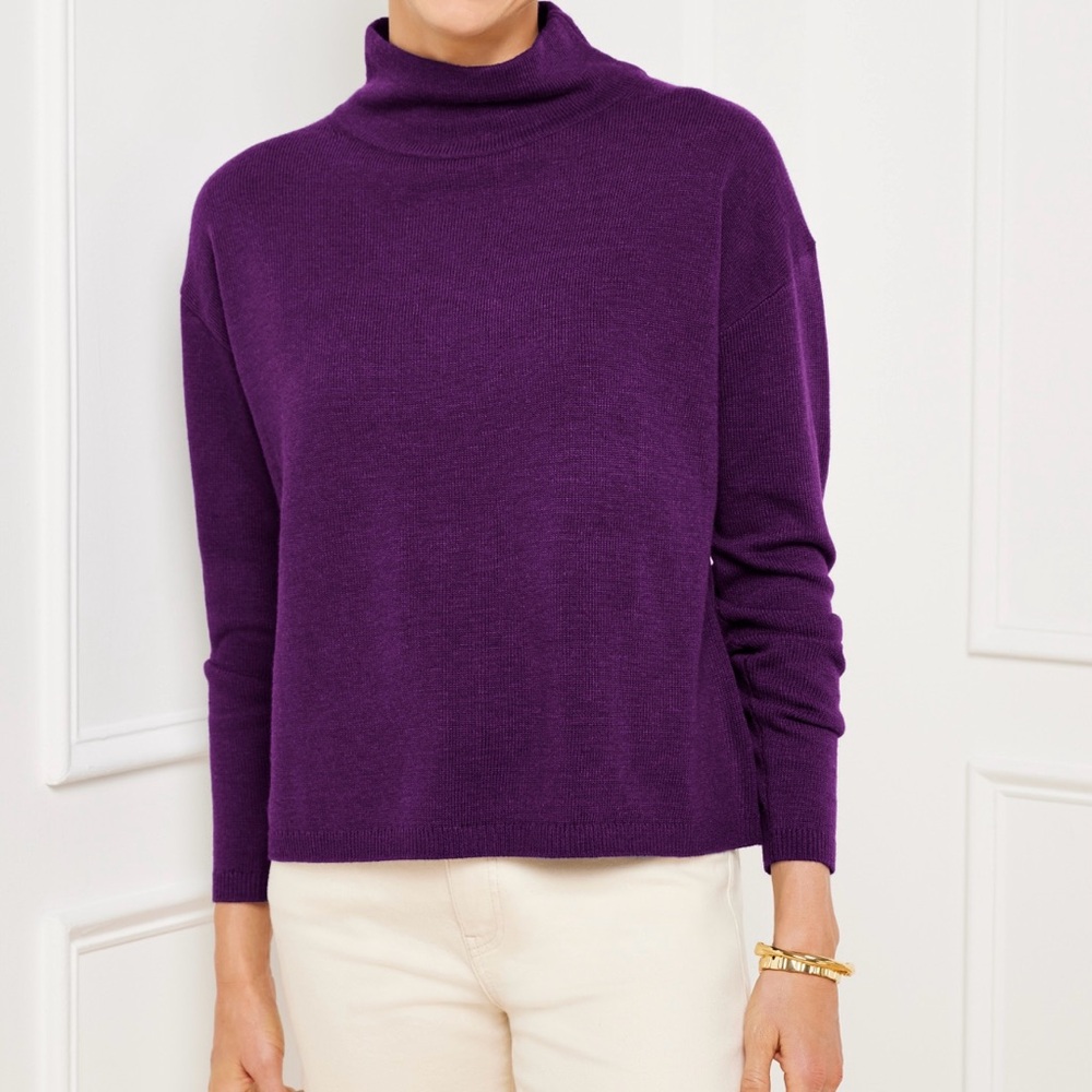 NWT Talbots Turtleneck Long Sleeve Sweater in‎ Purple Women’s Size Large